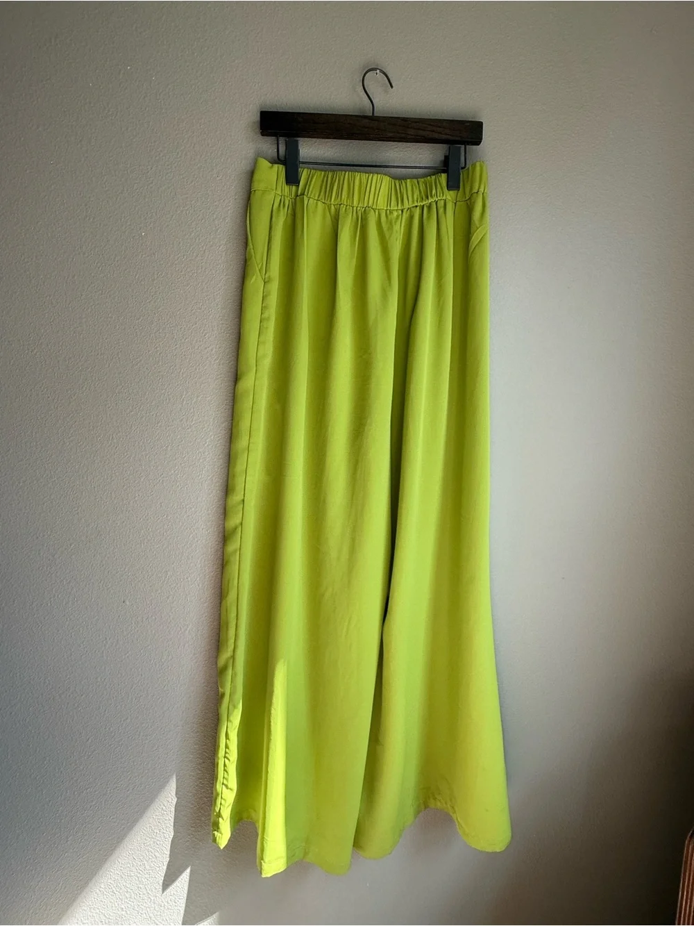 Neon green j.NNA for Dressed in LALA wide leg pants